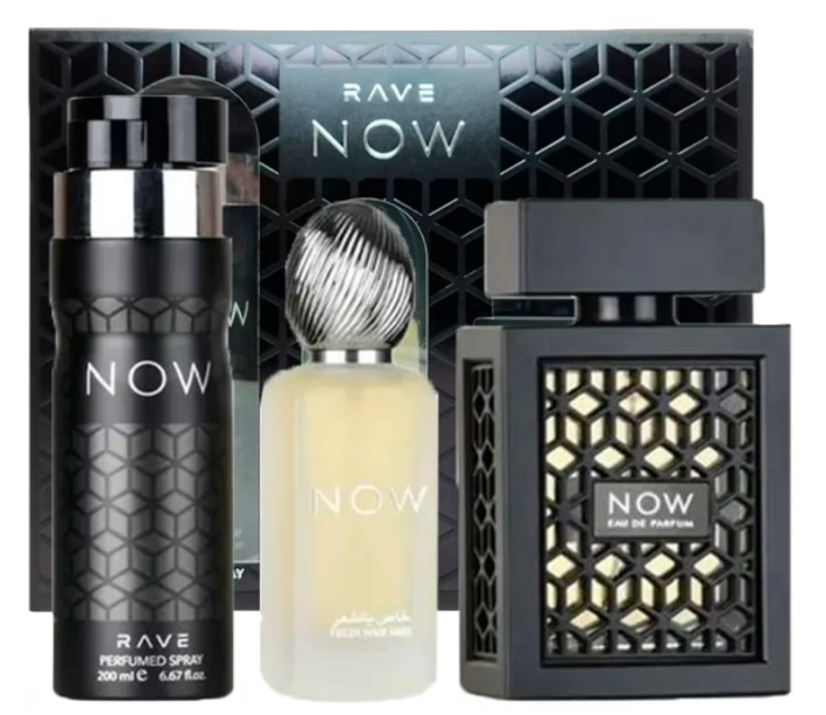 Set Rave Now men 3 Pc EDP 100ml, Hair Mist 50ml, Body Spray 200ml